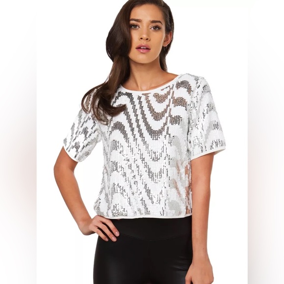 Akira Red Label Sequin Top - Picture 2 of 5